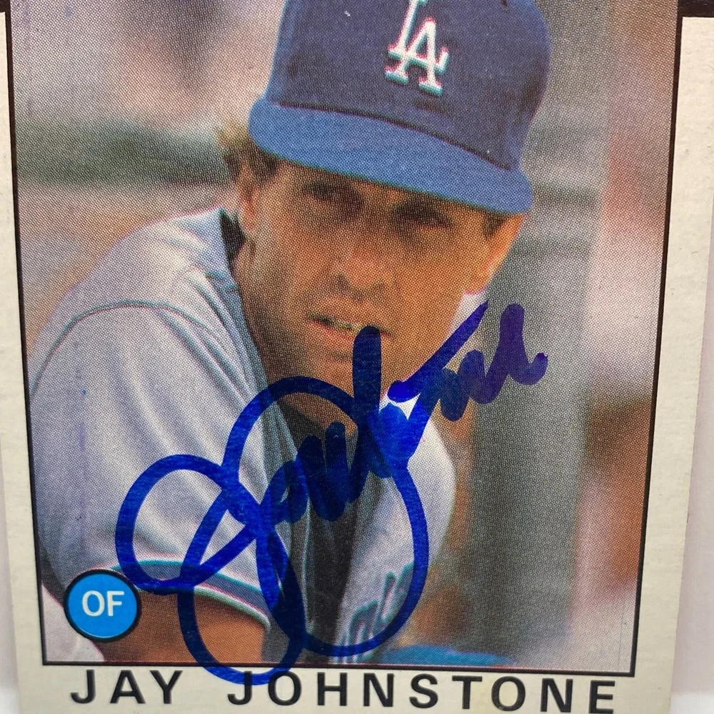 1986 Topps Jay Johnstone Dodgers #496 In Person Autograph (073)
